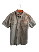 Lifted Research Group 2XL Button Up Short Sleeve Logo Mens Gray/Orange - $23.70