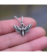 DEATH HEAD MOTH NECKLACE 18&quot; Chain Small 0.75&quot; Pendant Skull Face Insect... - €6,88 EUR