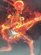 Skeleton Guitar Player 3D Dimension Lenticular Picture With Plastic Frame New - £18.01 GBP
