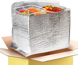 ABC Foil Insulated Box Liners 12&quot; x 12&quot; x 5.5&quot;, Pack of 5 Silver Insulated... - £20.84 GBP