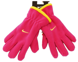 Nike Youth Girl&#39;s 7-16 Pink Volt Fleece Gloves - $19.79