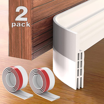 2 Pack Door Draft Stopper Under Door Seal 39&quot; L Door Sweep For Exterior White - £11.50 GBP