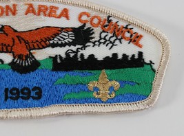 Vintage 1993 Sam Houston Area Council Silver Border BSA Boy Scout Shoulder Patch - £9.40 GBP