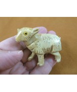(Y-SHE-301) tan SHEEP RAM SOAPSTONE carving stone figurine Ovis farm ewe... - $21.15 CAD