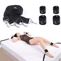 Bed Restraints Kit, Adjustable Fetish Sex Bondage Bedroom Bdsm Toy With Hand Cuf - £23.92 GBP