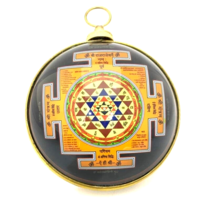 3D Glass frame Sri Yantra design home decor Wall Hanging for positive energy - $38.56