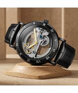 WLISTH 1009 Men's Automatic Watch Skeleton Mechanical Leather Strap 40mm... - $84.90