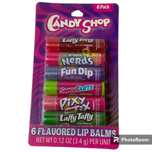 Candy Shop Flavored Lip Balm 0.12 oz Package of 6 Nerds Pixy Fun Dip Laffy Taffy - £11.85 GBP