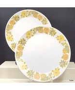 Noritake Progression Sunny Side Salad Plates Set of 2 White Yellow Orang... - £15.32 GBP