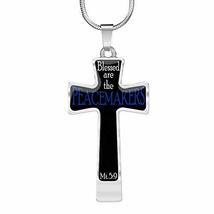 Express Your Love Gifts Law Enforcement Blessed are The Peacemakers Cross Pendan - £51.39 GBP