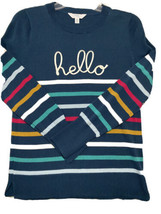 “Hello” By Time &amp; True New Medium Blue Pullover Sweater  - £11.04 GBP