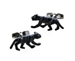 BLACK PANTHER CUFFLINKS Tiny Crystal Eye Metal Enamel Jungle Cat NEW w G... - $16.95