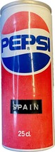 Spain 1989 Pepsi 25 cl Pull Tab Soda Can - $15.95