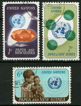 ZAYIX Papua New Guinea 206-208 Used UN Globe Mother &amp; Child 071423S144 - £1.19 GBP