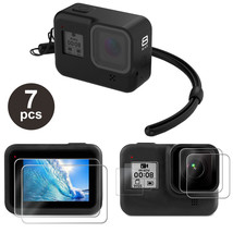Accessories Kit For Gopro Hero 8 Black Silicone Protective Case+Screen Lens Film - £11.38 GBP
