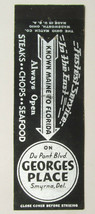 Georges Place - Smyrna, Delaware Restaurant 20 Strike Matchbook Cover Matchcover - £1.54 GBP