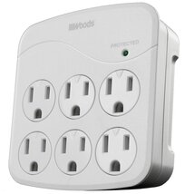 Woods 41076 Surge Protector with 6 Power, 6-Outlet 1440J of Protection - $34.34 CAD