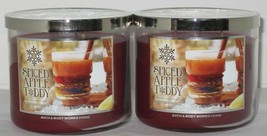 Bath &amp; Body Works 3-wick Scented Candle Lot Set Of 2 Spiced Apple Toddy - £45.45 GBP