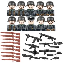 10PCS Military Army Soldier Figures Building Blocks Weapons Mini Bricks DJG04-2 - £25.35 GBP