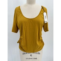 NWT Universal Standard UltimateS Ruched Tee Sz M (18-20) Mustard Yellow  - $24.50