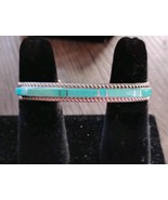 925 Sterling Silver Navajo Turquoise 6.33&quot; Cuff Bracelet Signed J Free S... - $98.22 CAD