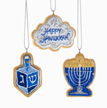 Kurt Adler Boxed Set Of 6 Resin 2&quot; Hanukkah Interfaith Christmas Ornaments - £15.64 GBP