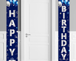 Blue Silver Happy Birthday Door Banner Decorations for Men Boys,Happy Bi... - £15.92 GBP