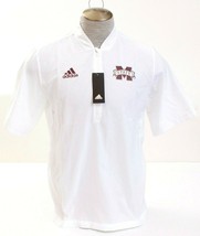 Adidas White Mississippi State Bulldogs 1/4 Zip Short Sleeve Shirt Men&#39;s M NWT - £41.79 GBP