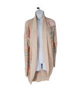 RD Style Womens Cardigan Sweater Pink Striped Shawl Collar Open Front S New - €24,00 EUR