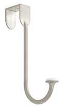 Liberty BBF430Z-SN White Ceramic &amp; Satin Nickel Over The Door Coat Hat Robe Hook - £15.97 GBP