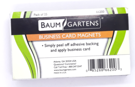 Baum Gartens Business Card Magnets 3 1/2 x 2 White 25 Piece Pack BAU66200 - $8.99