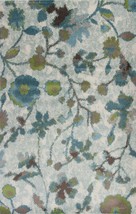 8' X 11' Teal Blue Machine Woven Floral Indoor Area Rug - €396,78 EUR