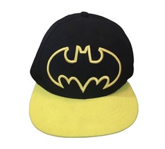 Batman Six Flags Yellow Logo Snapback Baseball Cap Hat Adult Adjustable - £11.99 GBP