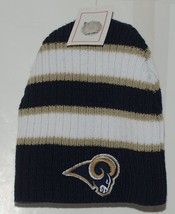 NFL Licensed Los Angeles Rams Royal Blue Gold White Uncuffed Winter Cap - $15.99
