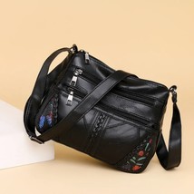 Fashion Soft PU Leather  Bag Flower Printed Women Crossbody Bags Female Travel M - £86.74 GBP