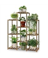 Natural Wood Bookcase Plant Stand Shelving Rack - Holds up to 9 Planters - $4,485.89 MXN