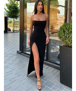 Women Summer Sexy Bodycon Dress Lady Sexy Spaghetti Strap Sleeve Split S... - $16.30