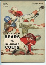 Chicago Bears Vs Baltimore Colts Nfl Football Program 10/18/1959-WRIGLEY-vf - £103.12 GBP