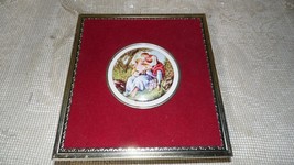Vintage Made In West Germany Tin Red Velvet W/EMBOSSED Courting Couple Scene - £18.33 GBP