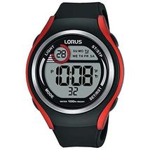 Lorus -LORUS Digital Gents Black And Redstrap Watch - £39.49 GBP