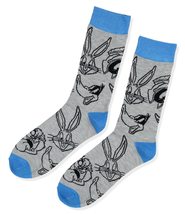 Bioworld Looney Tunes Socks Character Faces Allover Print Knit Crew Socks - £6.19 GBP