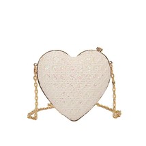 Fashion Heart Bags for Women 2023 New Sparkle  Handbag Party  Small Purse Chain  - £64.46 GBP