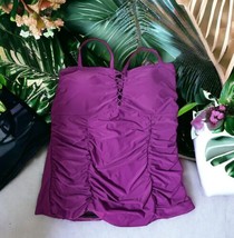 NWT Torrid Women’s Purple Wireless Tankini Swim Top Size 6 Lace up front - £48.25 GBP