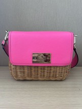 Kate Spade Wicker Straw Shoulder Bag Beige Summer Tote Purse Crossbody M... - $95.99
