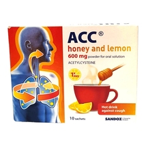 ACC for cough, cold and flu with Honey and Lemon 600 mg 10 sachets - $28.99