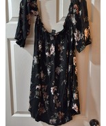 Vintage Angie Open Shoulder Floral Women Rayon Dress Size Small - £12.76 GBP