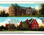 Dual View Bacone Indian College Muskogee Oklahoma OK WB Postcard V14 - £3.87 GBP