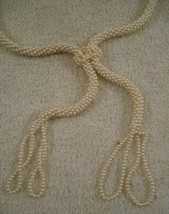 Vintage Beaded Woven Rope Long Necklace - £11.57 GBP
