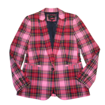 NWT J.Crew Parke Blazer in Cherry Red Bubblegum Neon Pink Stewart Tartan Wool 6 - £319.68 GBP