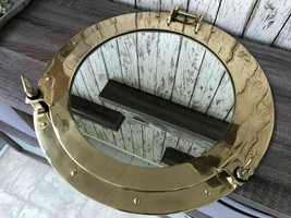 12&quot; Brass Porthole Mirror Nautical Wall Decor Large Working Ship Cabin Window - £55.15 GBP